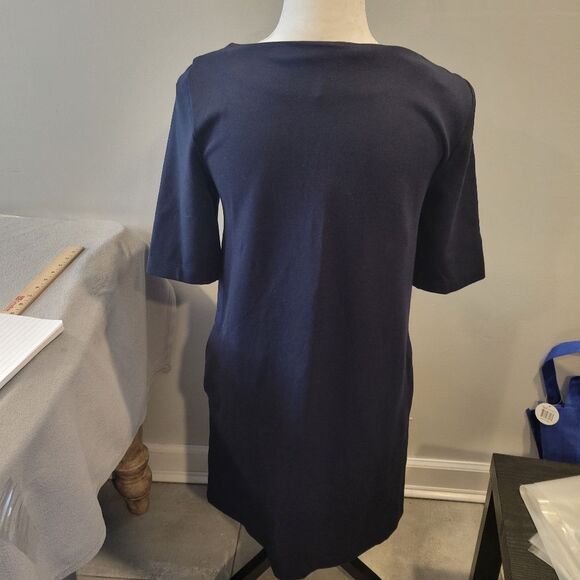 Adrienne Vittadini Navy Short Sleeve Mini Dress Women's size 6 - Picture 2 of 8